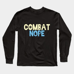 White-Blue Nope Combat Long Sleeve T-Shirt